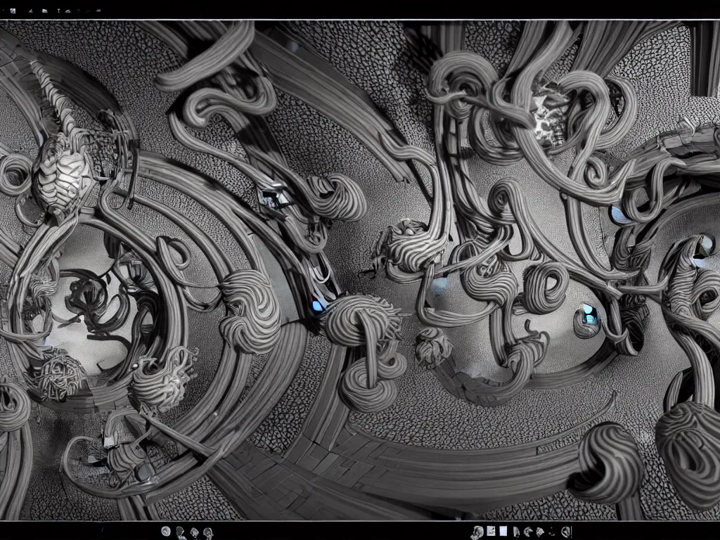 Image similar to , neo surrealism, art by ernst haeckel and daniel martin diaz and mc escher, 8 k, unreal engine render