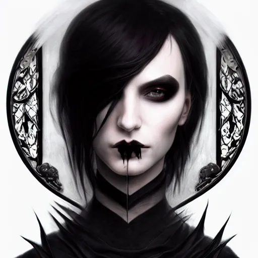Image similar to perfectly - centered - portrait - photograph of evil gothic emo vampire, the perfect human female specimen, intricate, elegant, super highly detailed, professional digital painting, artstation, concept art, smooth, sharp focus, no blur, no dof, extreme illustration, unreal engine 5, 8 k, art by artgerm and greg rutkowski and alphonse mucha loish and wlop