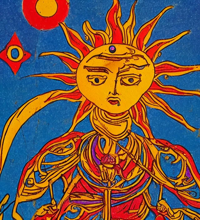 Image similar to tarot godness sun figure , bright love Philadelphia