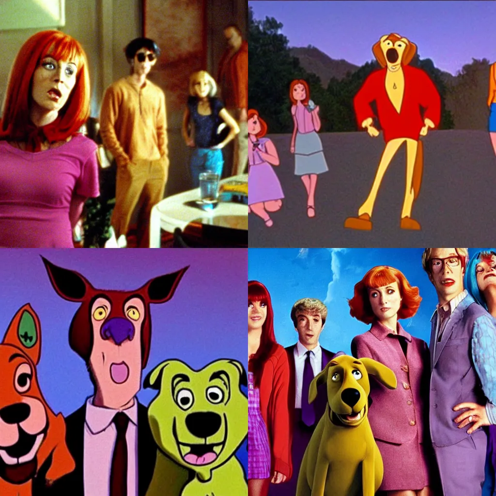 Prompt: A film still of Scooby Doo in Mulholland Drive (2001)