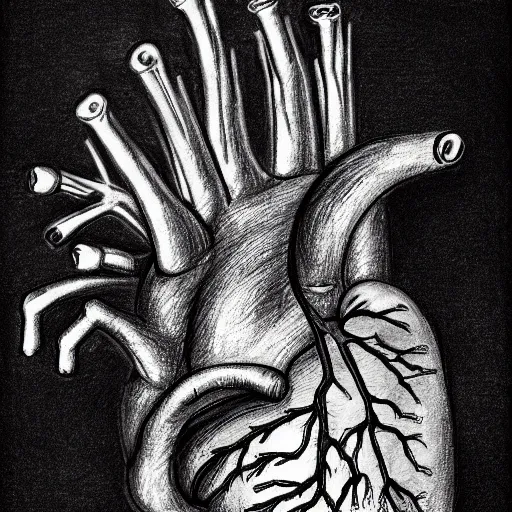 Prompt: drawing of hands ripping an anatomical heart into pieces, sadness, dark ambiance, concept by godfrey blow, featured on deviantart, sots art, lyco art, artwork, photoillustration, poster art