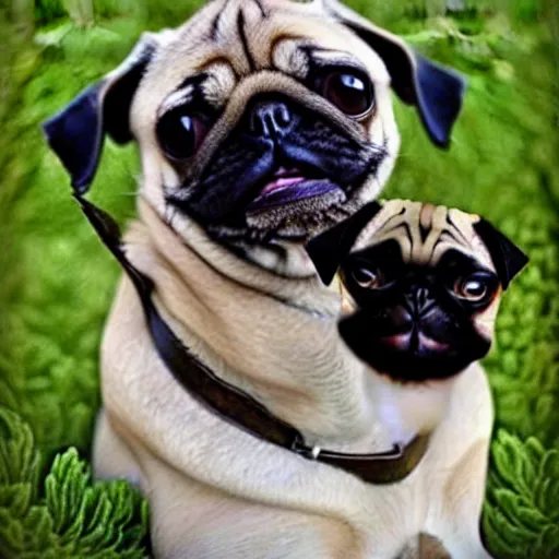 Image similar to a pug that looks like angelina jolie