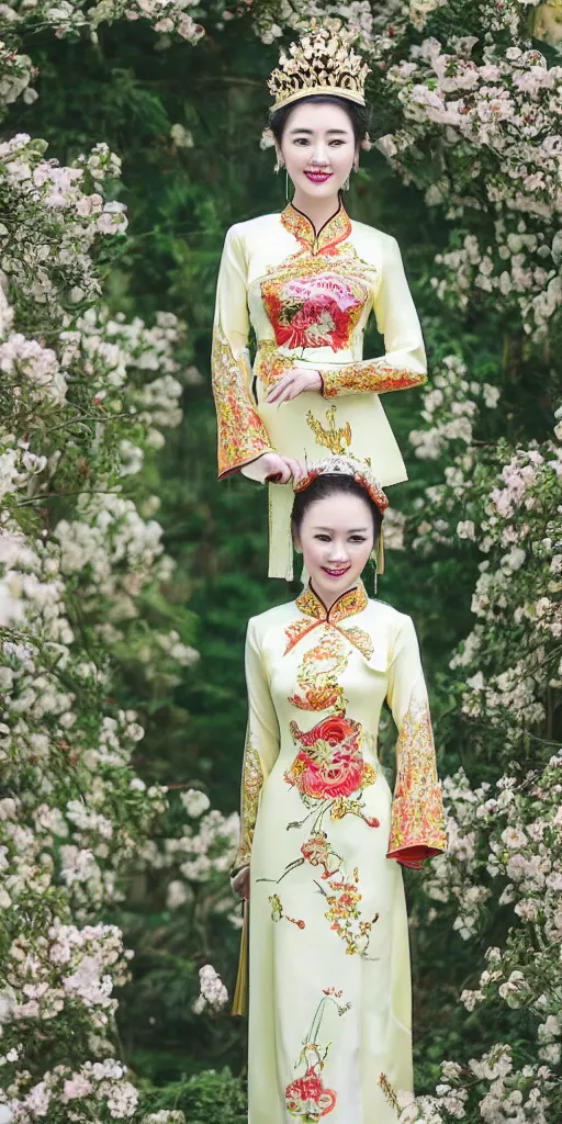 Image similar to beautiful vietnamese princess wearing vietnamese ao dai