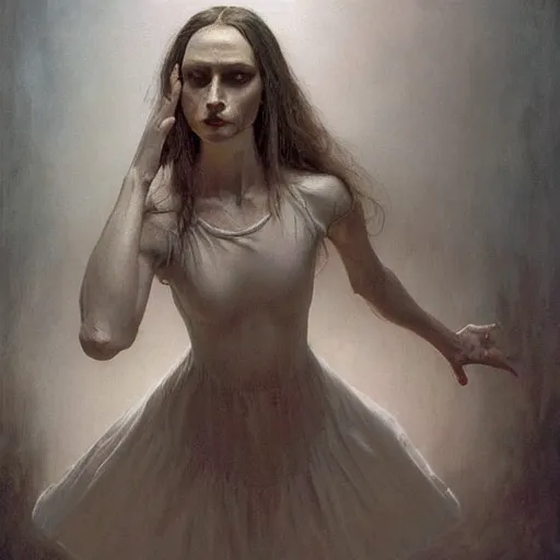 Prompt: macabre art, vladimir putin women maid dress, ballerina dancing, horror, macabre art, stuning 3 d render, masterpiece, dark, by donato giancola and greg rutkowski and wayne barlow and zdzisław beksinski, realistic face