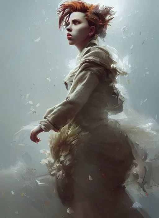 Image similar to a beautiful portrait of scarlett johansson as lion. character design by cory loftis, fenghua zhong, ryohei hase, ismail inceoglu and ruan jia. volumetric light, detailed, rendered in octane