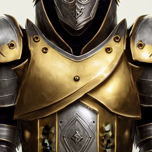 Prompt: character concept art illustration of paladin in plate armor, hyper realistic, cinematic lighting, polished metal, digital painting, photoshop, intricate pattern, gold trim, octane render, 8 k, unreal engine, volumetric