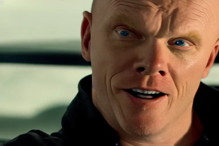 Prompt: a film still of Bill burr in the fast and the furious, high quality