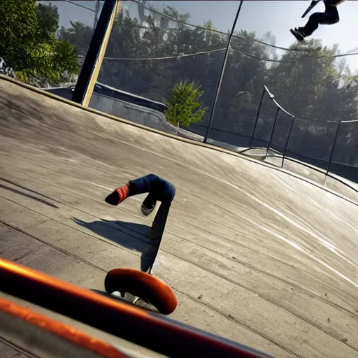 Image similar to Skate 4 videogame gameplay, screenshot in-game, photorealistic, 4k, hd