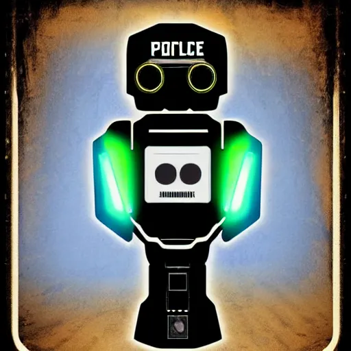 Image similar to Cyberpunk Robot police Mugshot with cyberpunk aesthetic, digital art made