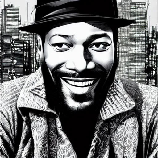 Image similar to portrait of marvin gaye by martin ansin, comics, highly detailed