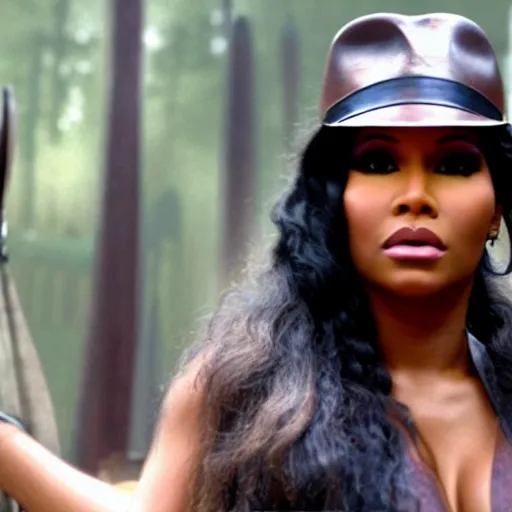 Image similar to movie still of nicki minaj as indiana jones