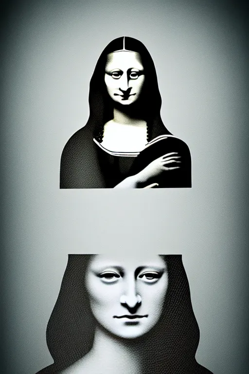 Prompt: beautiful portrait of a woman, negative no not mona lisa pose, beautiful woman, symmetry, perspective, portrait, by banksy 8 k