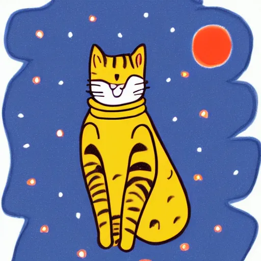 Prompt: cat illustration wearing a space suit - n 9