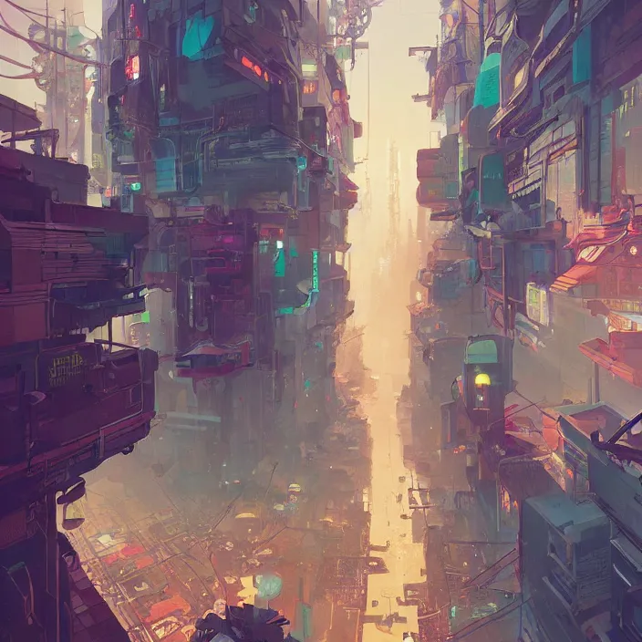 Prompt: a beautiful painting of a cyberpunk city by sergey kolesov and pascal blanche and greg rutkowski andsachin teng. in style of digital art. colorful comic, symmetry, hyper detailed. octane render. trending on artstation