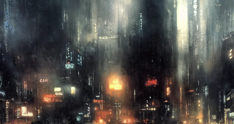 Prompt: an emotional scene from bladerunner, by jeremy mann, peter elson.