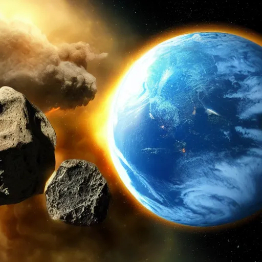 Image similar to asteroid hits earth realistic wallpaper