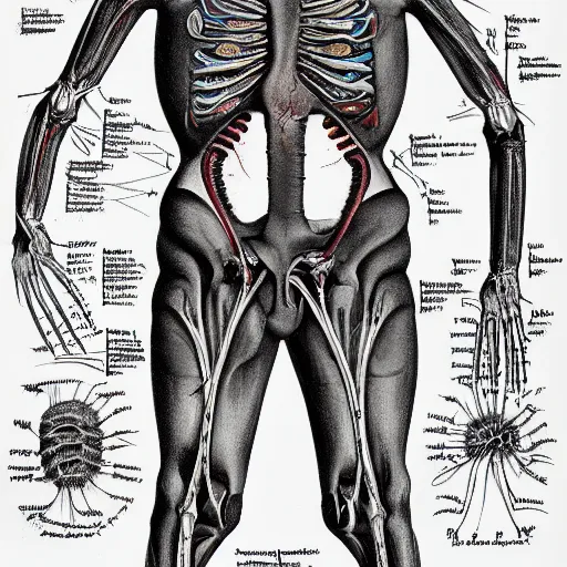 Prompt: Anatomical drawing of a Minion, with organs labeled. Highly detailed. Voynich Manuscript. Medical Textbook