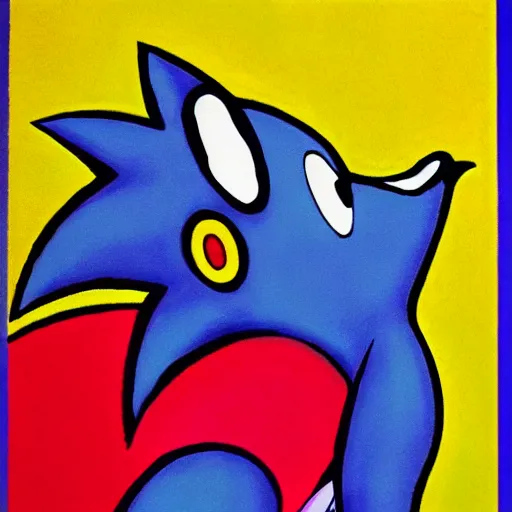 Image similar to sonic the hedgehog as imagined by peter max