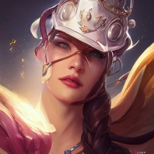 Image similar to perfectly - centered - portrait of caitlyn league of legends, intricate, highly detailed, digital painting, artstation, concept art, smooth, sharp focus, illustration, unreal engine 5, 8 k, art by artgerm and greg rutkowski and alphonse mucha