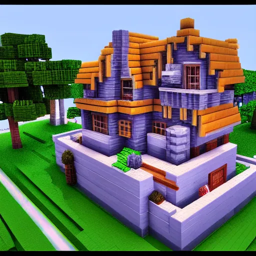 Image similar to high detailed voxel pixelated house, rtx shaders, wow, 4 k