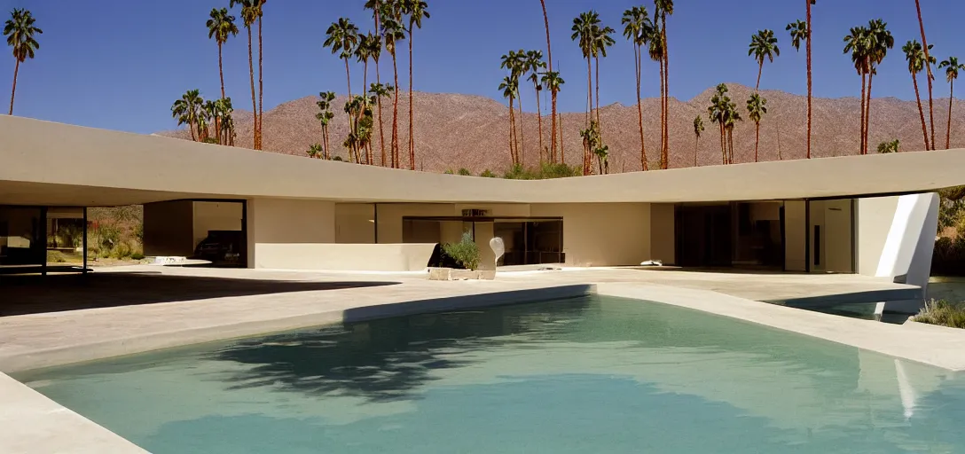 Image similar to house designed by ictinus and callicrates in palm springs, 1 9 7 2