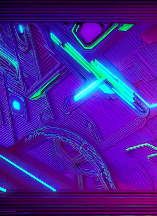 Image similar to sci - fi inspired pattern art with wild neon colors by william morris and fiona staples in blender, ultra realistic, smooth shadows, ultra detail, high resolution, cinematic, unreal 6, 8 k 3 d