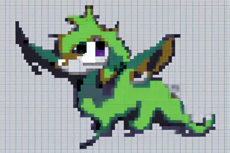 Prompt: Espeon with a sniper, Pixel Art