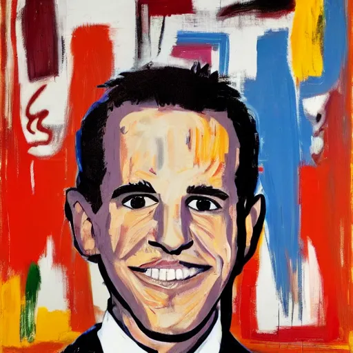 Prompt: hunter biden by basquiat