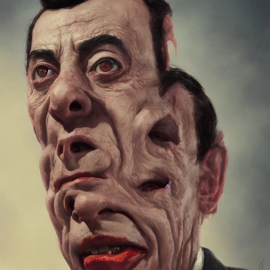 Image similar to close portrait of peewee herman, high detail, dramatic light, digital art, painted by greg rutkowski, painted by seb mckinnon, trending on artstation