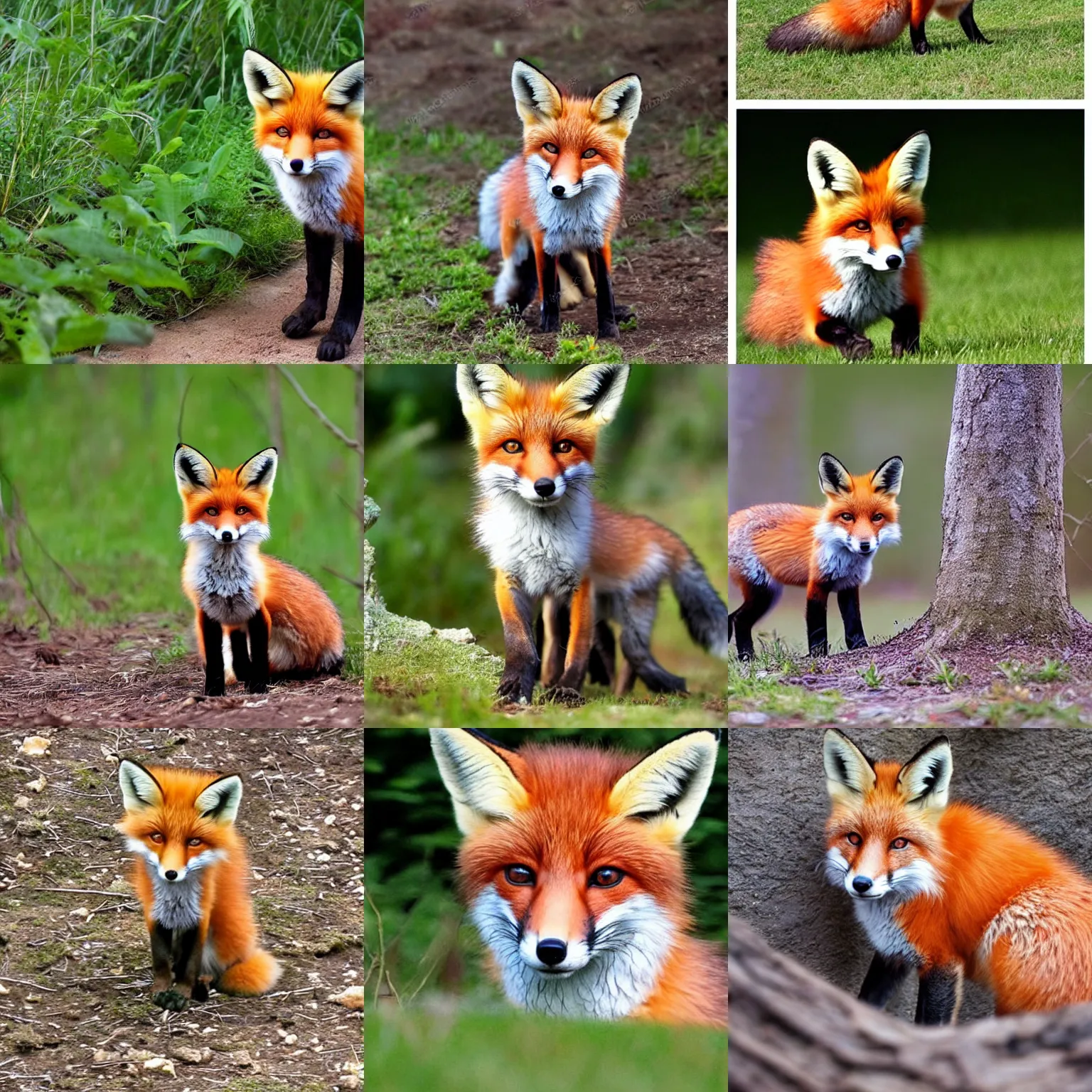Prompt: cute fox in the backyard