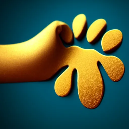 Image similar to Logo of a cat paw reaching for a golden coin. Detailed, Vivid, 8K, Epic, Masterpiece