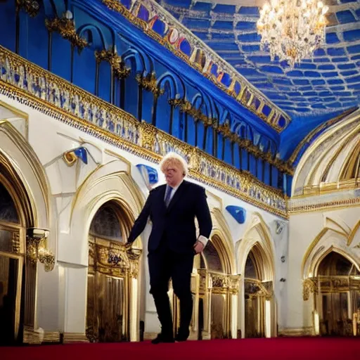 Prompt: boris johnson working in kremlin, reality, realistic, detailed, 8 k, award winning, wide shot,