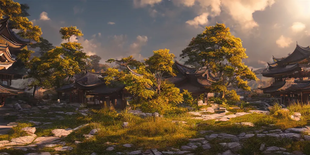 Image similar to hutao from genshin impact, unreal 5, hyperrealistic, realistic, photorealistic, dynamic lighting, highly detailed, cinematic landscape, studio landscape, studio lighting