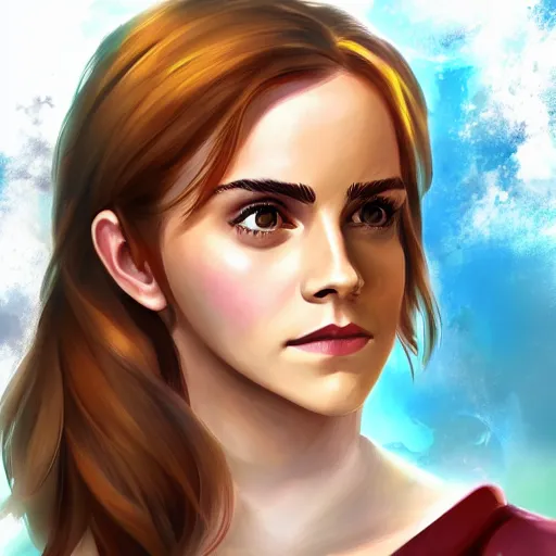 Image similar to Emma Watson as a legend in League of Legends. Digital Art