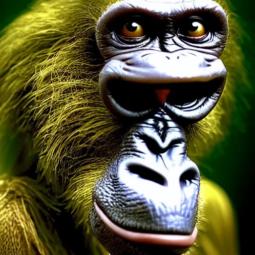 Image similar to uhd photorealisitc candid photo of a bored ape sleestak. correct face, accurate face. photo by annie leibowitz and steve mccurry