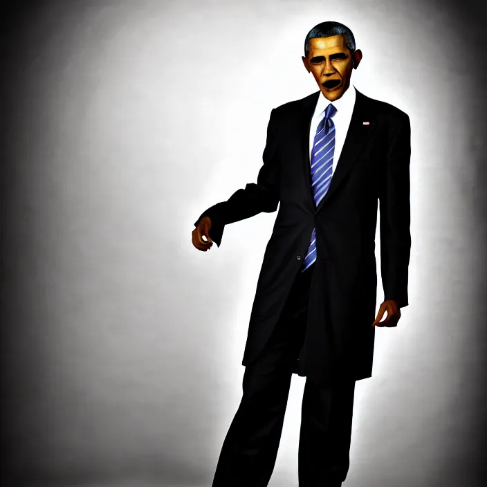 Prompt: full body photograph of a real - life beautiful vampire barack obama. extremely detailed. dslr. 3 5 mm.