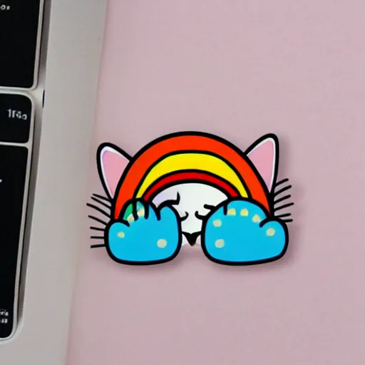 Image similar to cute rainbow cat sticker