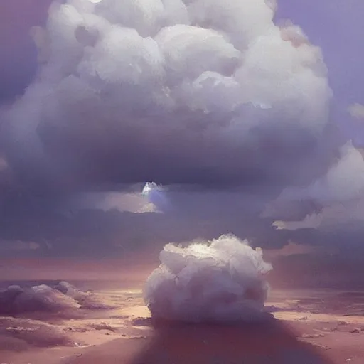 Prompt: a cloud reaches out to another, oil painting, by greg rutkowski