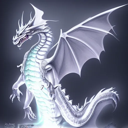 Image similar to a see through dragon, ghostly, white flesh, dragon, fantasy, trending on artstation, detailed, ghost dragon
