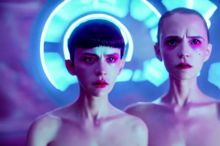 Image similar to vfx film, love death and robots, flat color profile low - key lighting award winning photography arri alexa cinematography, hyper real photorealistic cinematic, atmospheric cool colorgrade