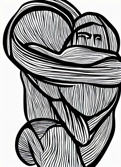 Image similar to graphic art illustration of a single line depicting a couple hugging