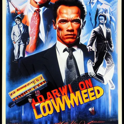 Image similar to Poster by Drew Struzan for the movie Loaf House staring Arnold Schwarzenegger, released in 1986