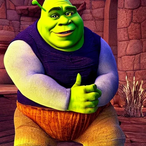 Prompt: shrek really angry
