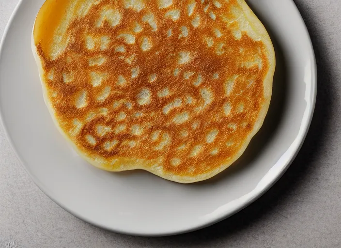 Image similar to potato on a pancake, professional food photography, studio lighting, plating