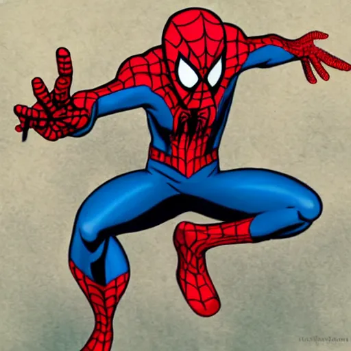 Image similar to spiderman in the style of one piece