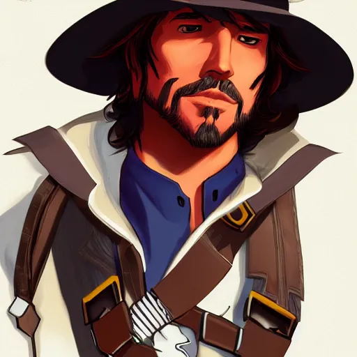 Prompt: Jesse McCree, digital art, game art,