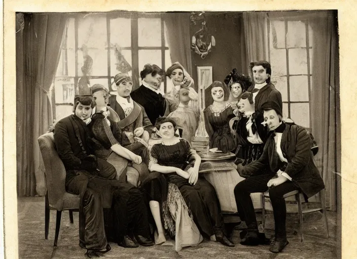 Prompt: a daguerrotype of friends sitcom in 1 8 0 0 s, vintage