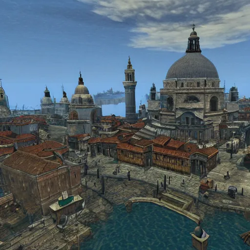 Prompt: the city of Venezia from elder Scrolls IV Oblivion