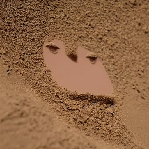 Image similar to a face made from falling grains of sand