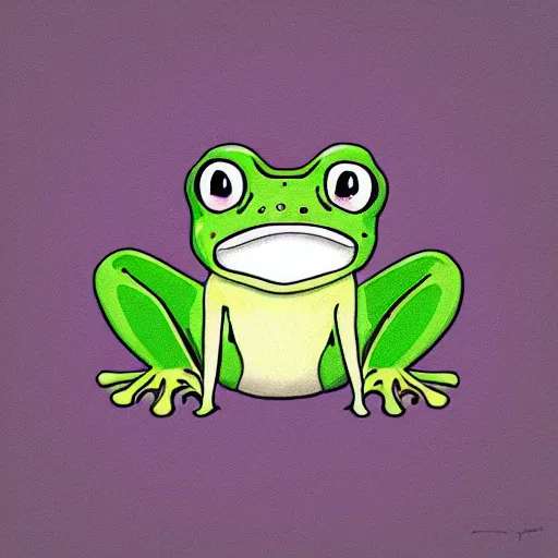 Image similar to cute frog portrait, Ghibli style